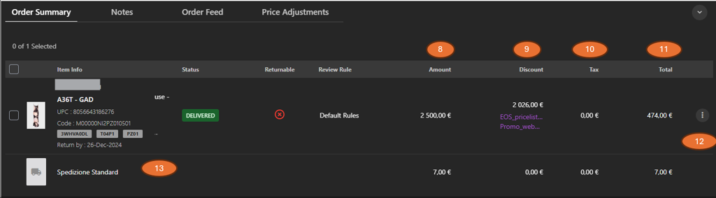Order Summary Pricing Features